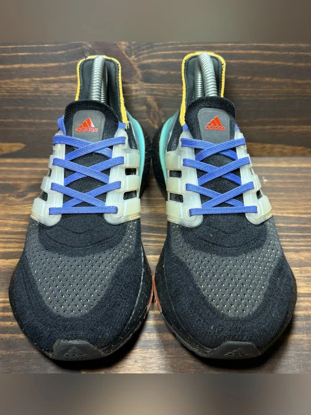Adidas Kids Ultraboost 21 Shoes Youth Size 4 Black Pulse Aqua Athletic Sneakers